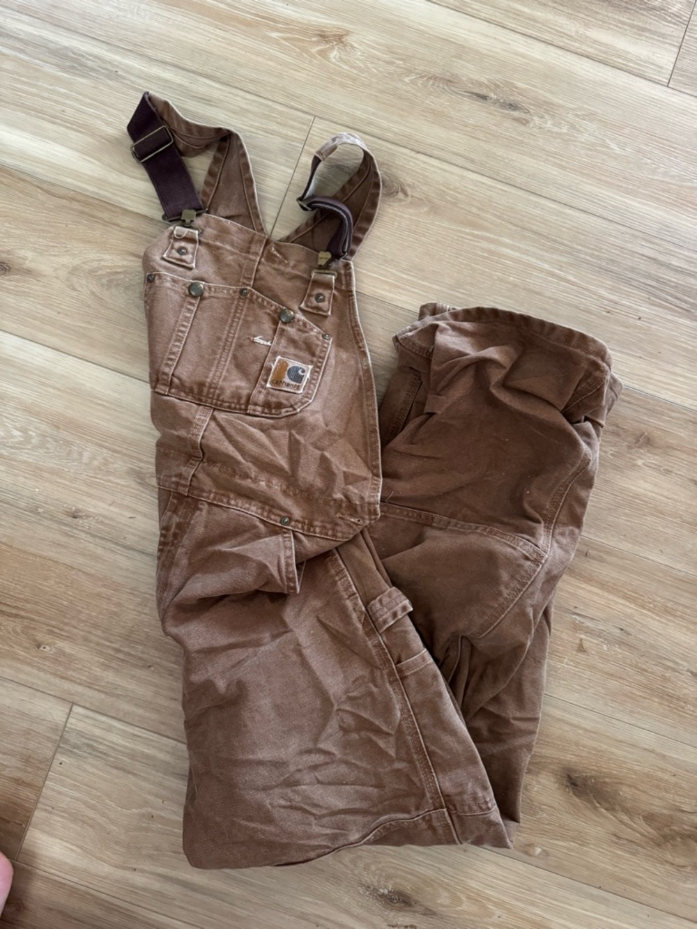 2 pair of loved carhartt bibs ;1 insulated 1not